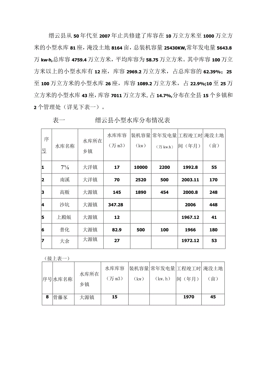 缙云县解决小型水库移民困难问题规划.docx_第2页