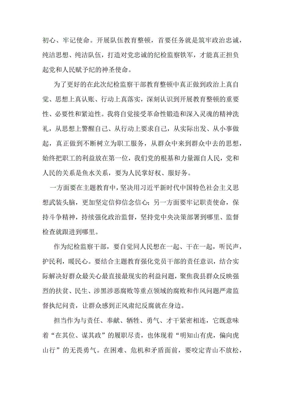 纪检监察干部教育整顿工作心得体会.docx_第2页