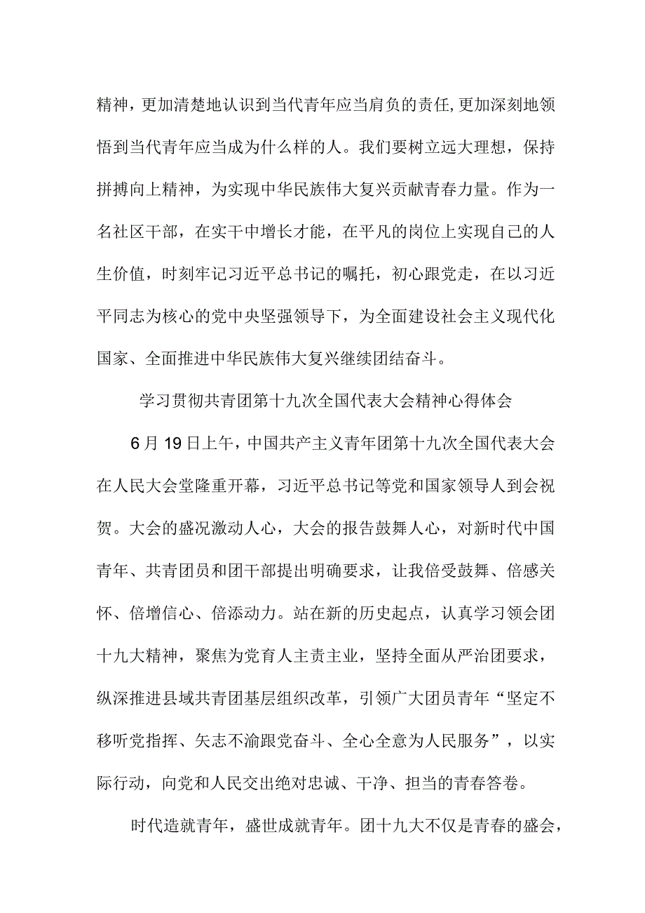 纪检干部学习贯彻共青团第十九次全国代表大会精神个人心得体会 精编5份.docx_第3页