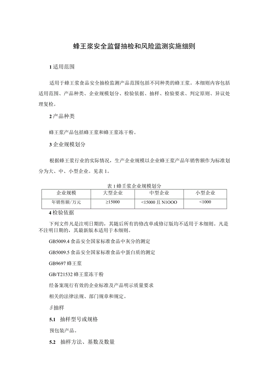 蜂王浆安全监督抽检和风险监测实施细则.docx_第1页