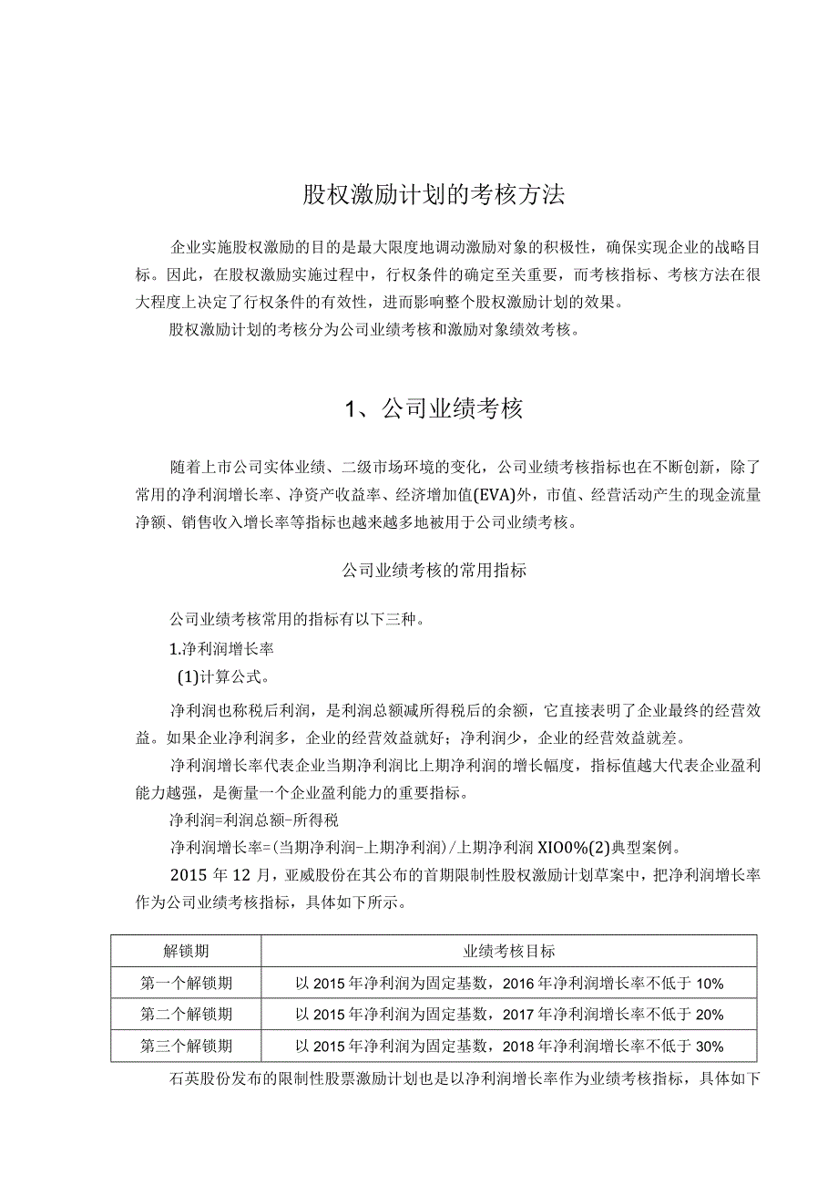 股权激励计划的考核方法.docx_第1页