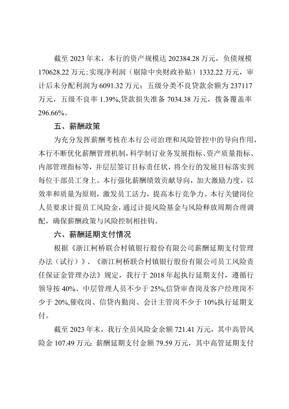 浙江柯桥联合村镇银行股份有限公司2023年度薪酬管理情况报告.docx_第3页