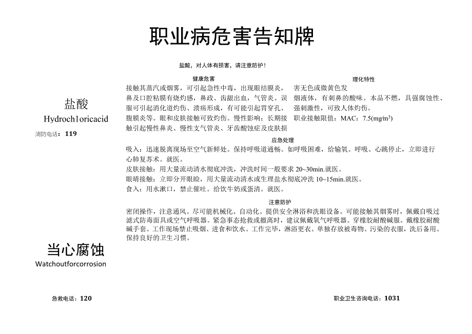 盐酸职业病危害告知牌.docx_第1页