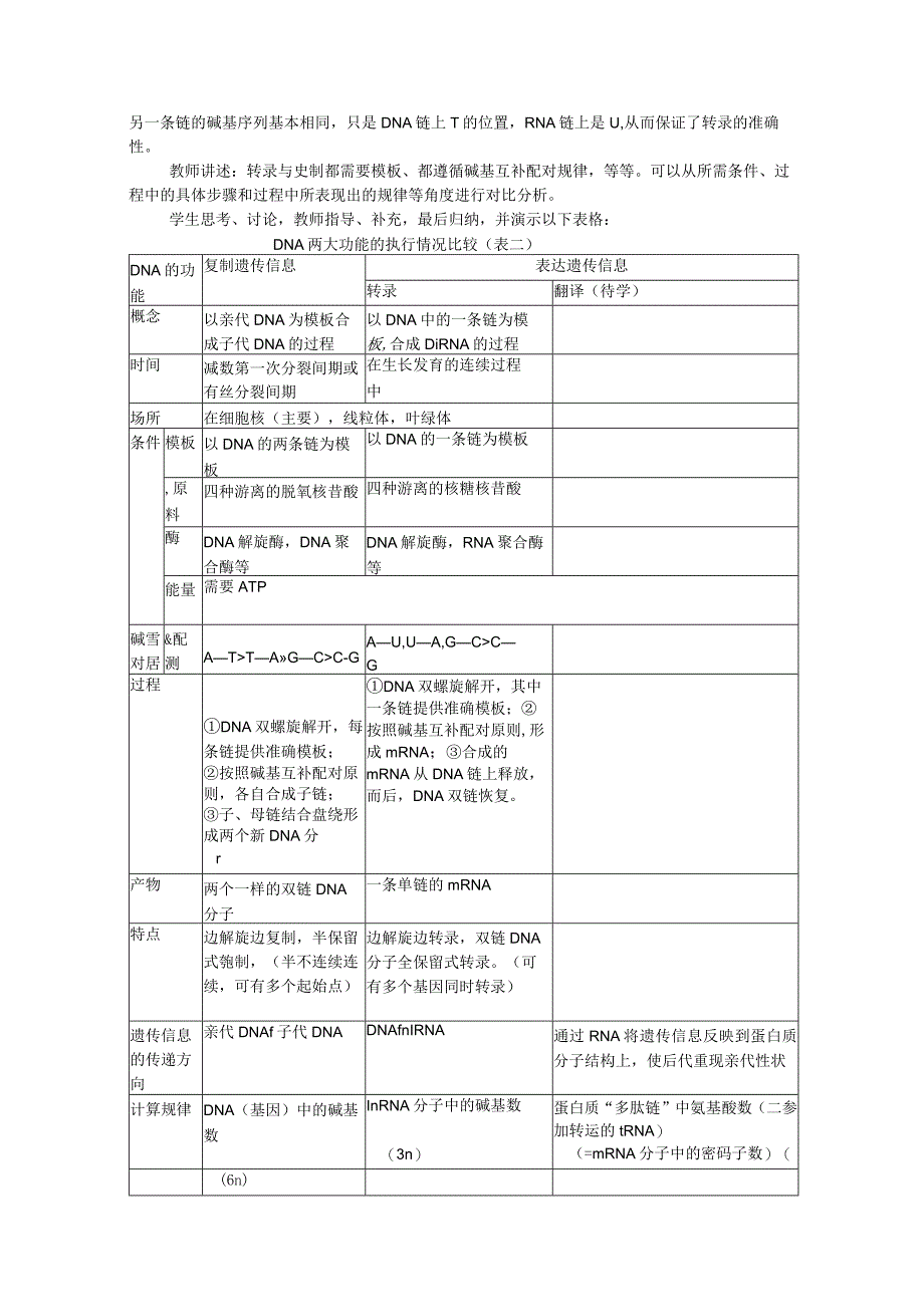 第四章第1节基因指导蛋白质的合成 教学设计.docx_第3页