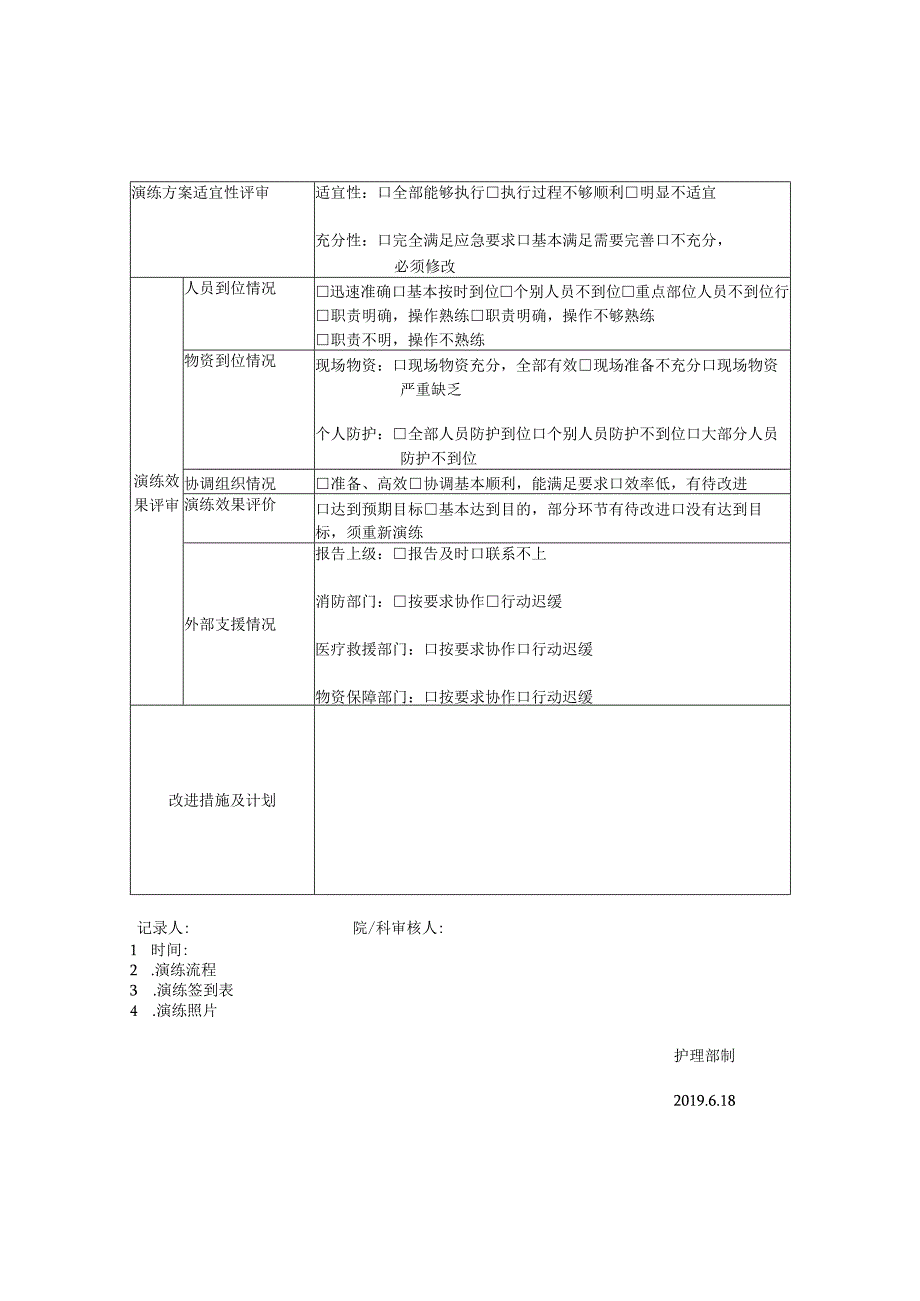 温州医科大学附属眼视光医院一病区应急预案演练记录表.docx_第3页