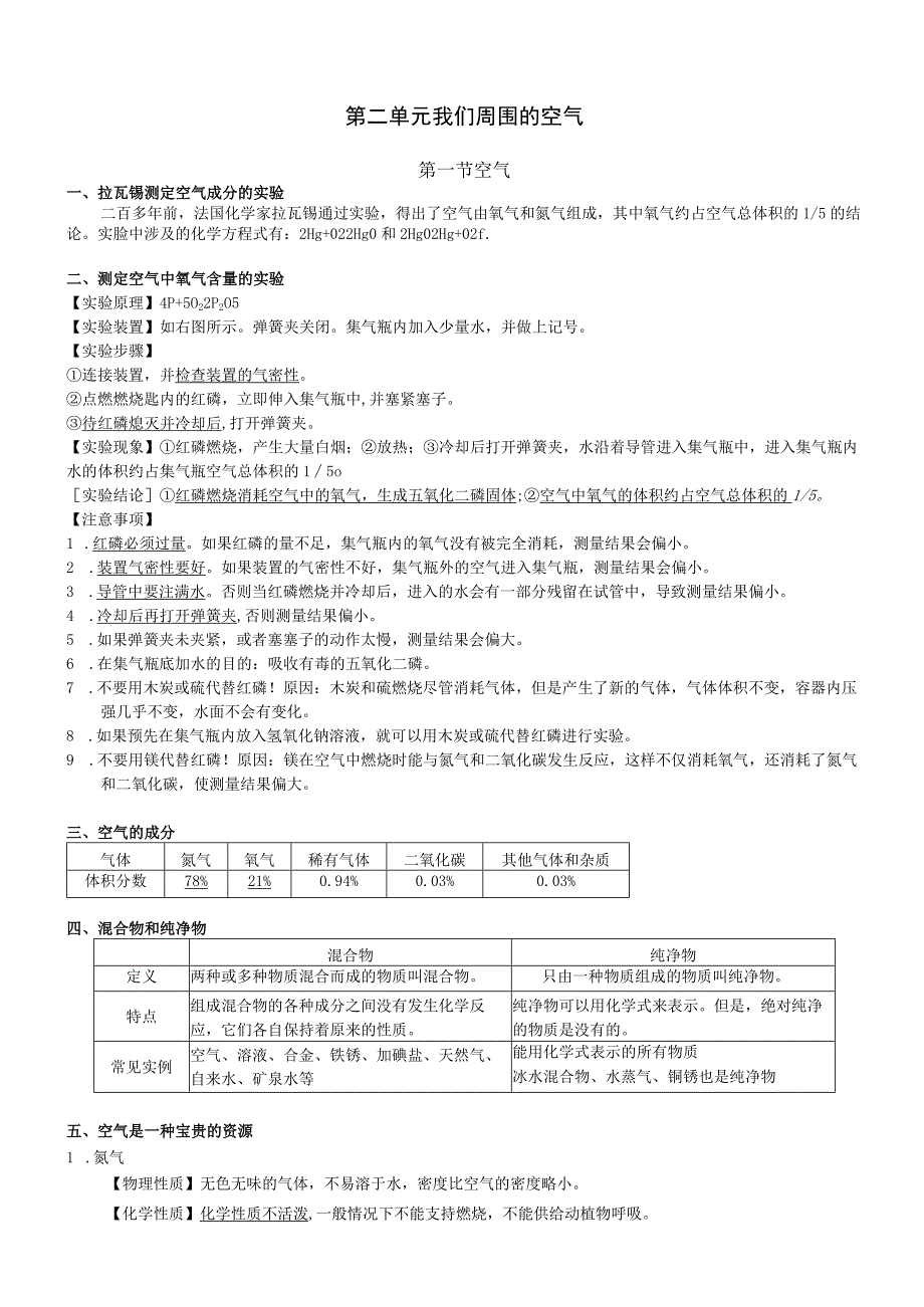 第二单元 我们周围的空气 知识点梳理汇总.docx_第1页