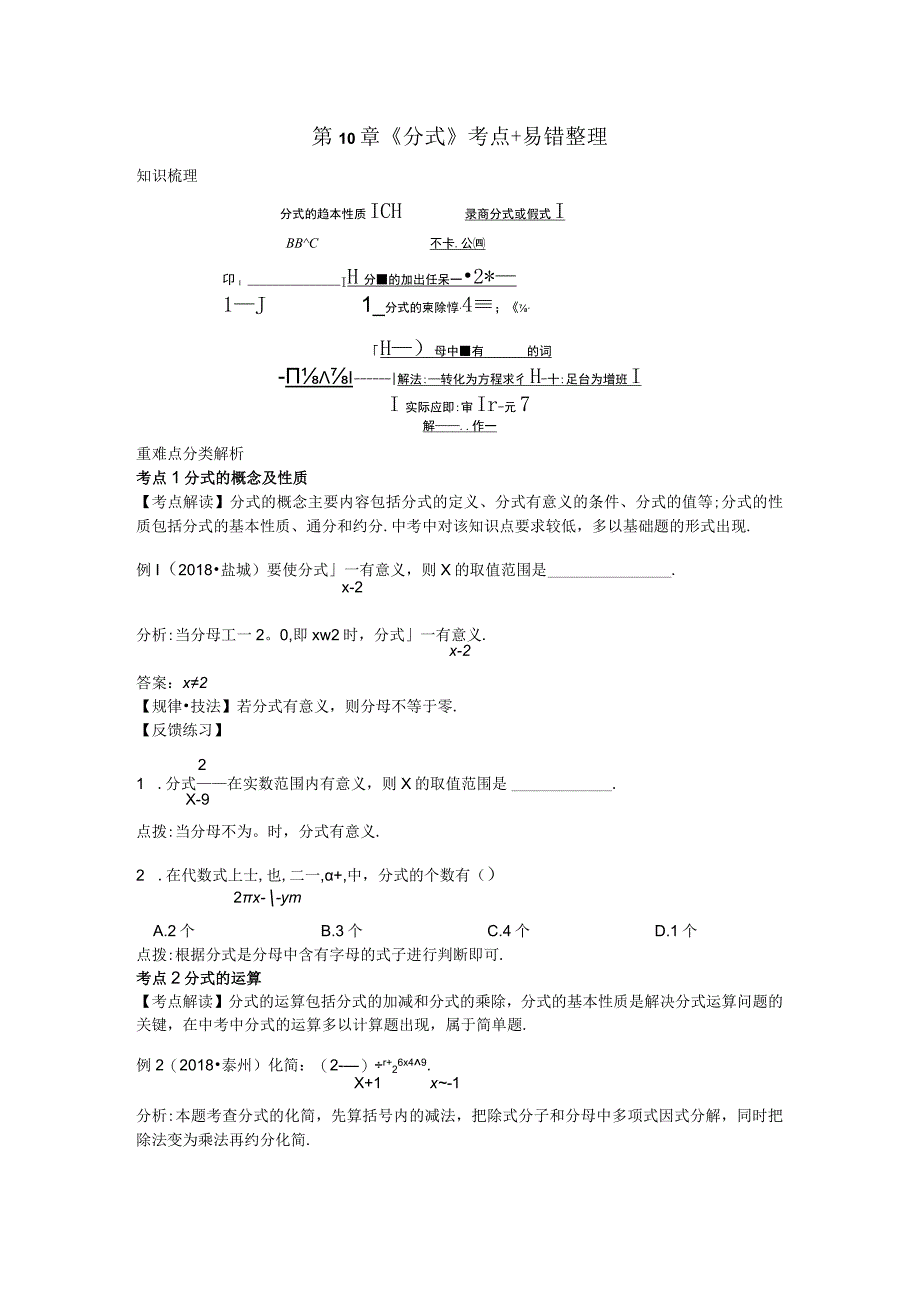 第10章《分式》考点 易错整理.docx_第1页