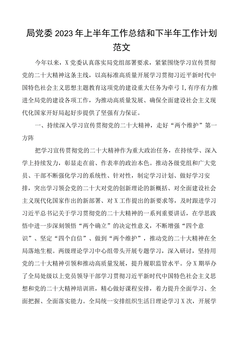 2023年上半年工作总结和下半年计划汇报报告 3.docx_第1页