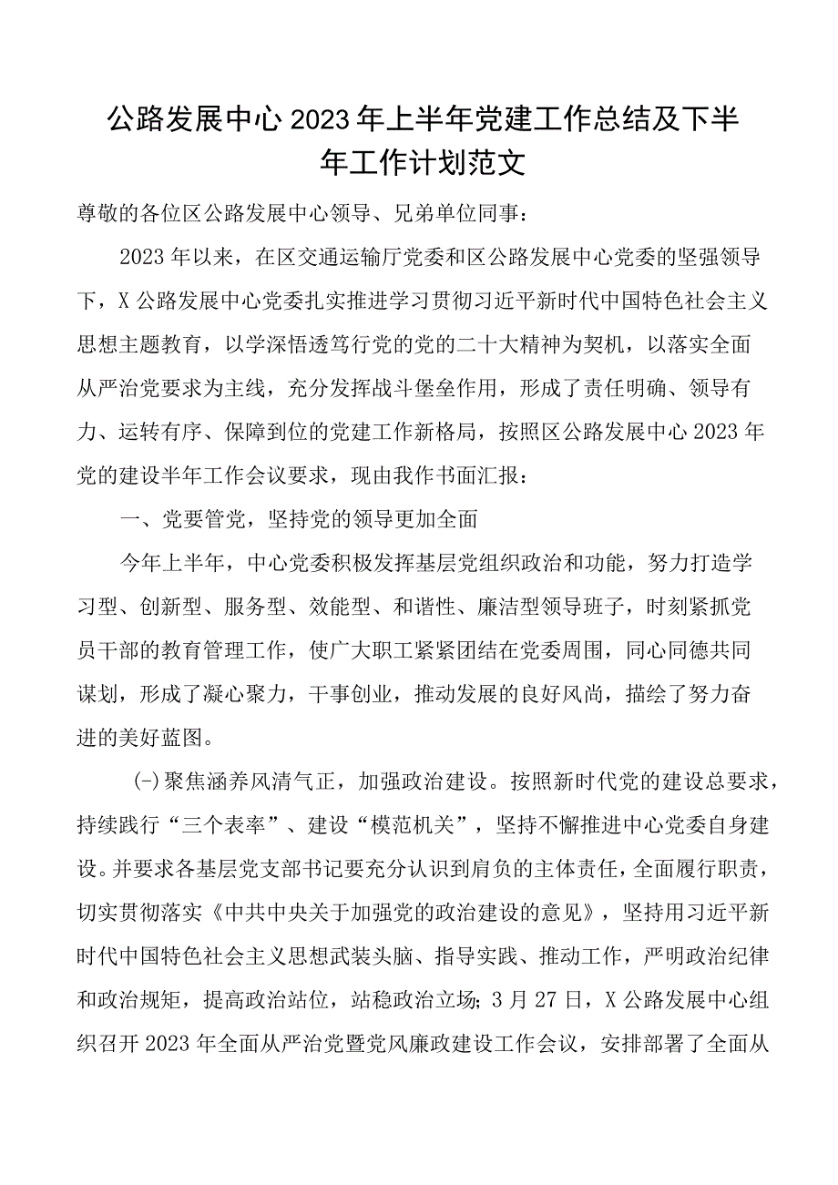 2023年上半年党建工作总结及下半年计划汇报报告.docx_第1页