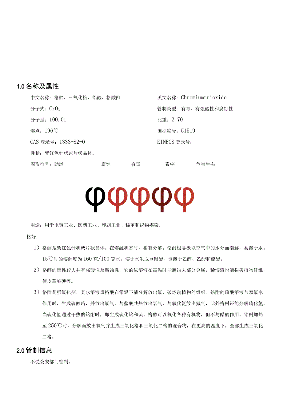 016铬酐安全技术说明书MSDS.docx_第1页