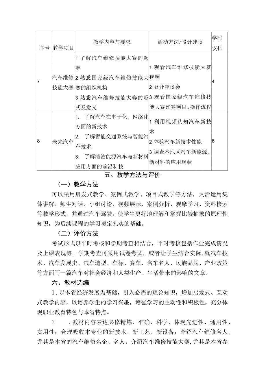 中等职业学校《汽车文化》课程标准.docx_第3页