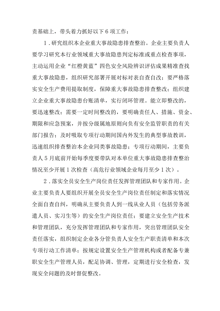 公司开展2023重大事故隐患专项排查整治行动方案.docx_第1页