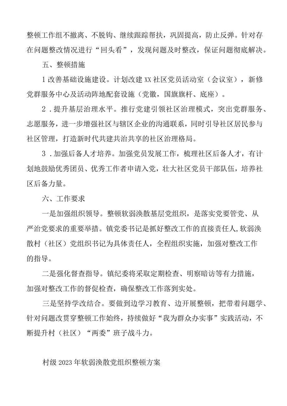 2023年村社区软弱涣散党组织整顿方案工作实施.docx_第3页