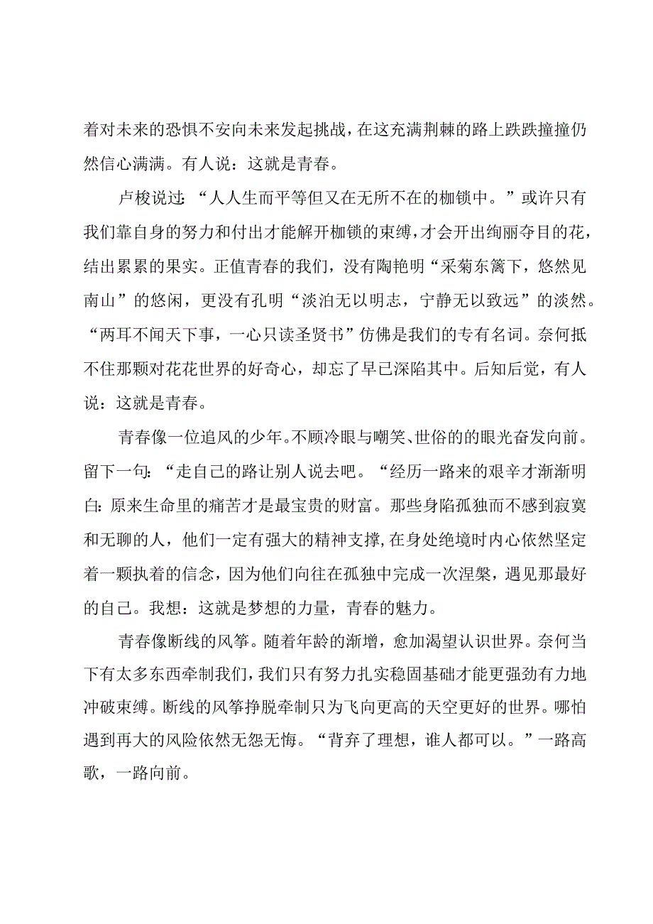 2023致青春演讲稿500字25篇.docx_第2页