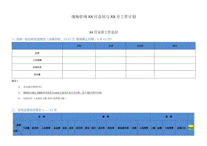 医美现场咨询经营月会总结及计划模版.docx