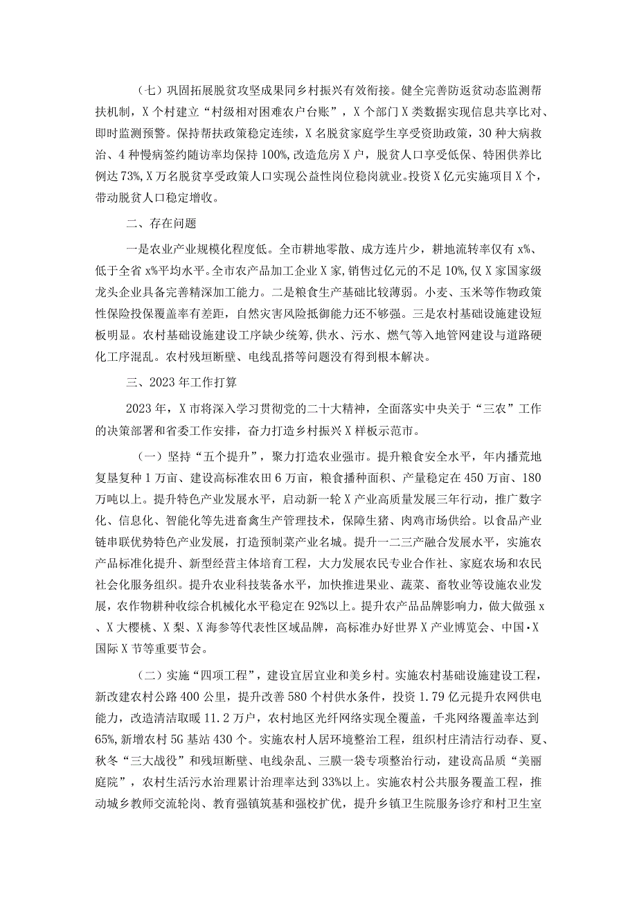 关于全市推进乡村振兴战略实施情况的报告2.docx_第3页