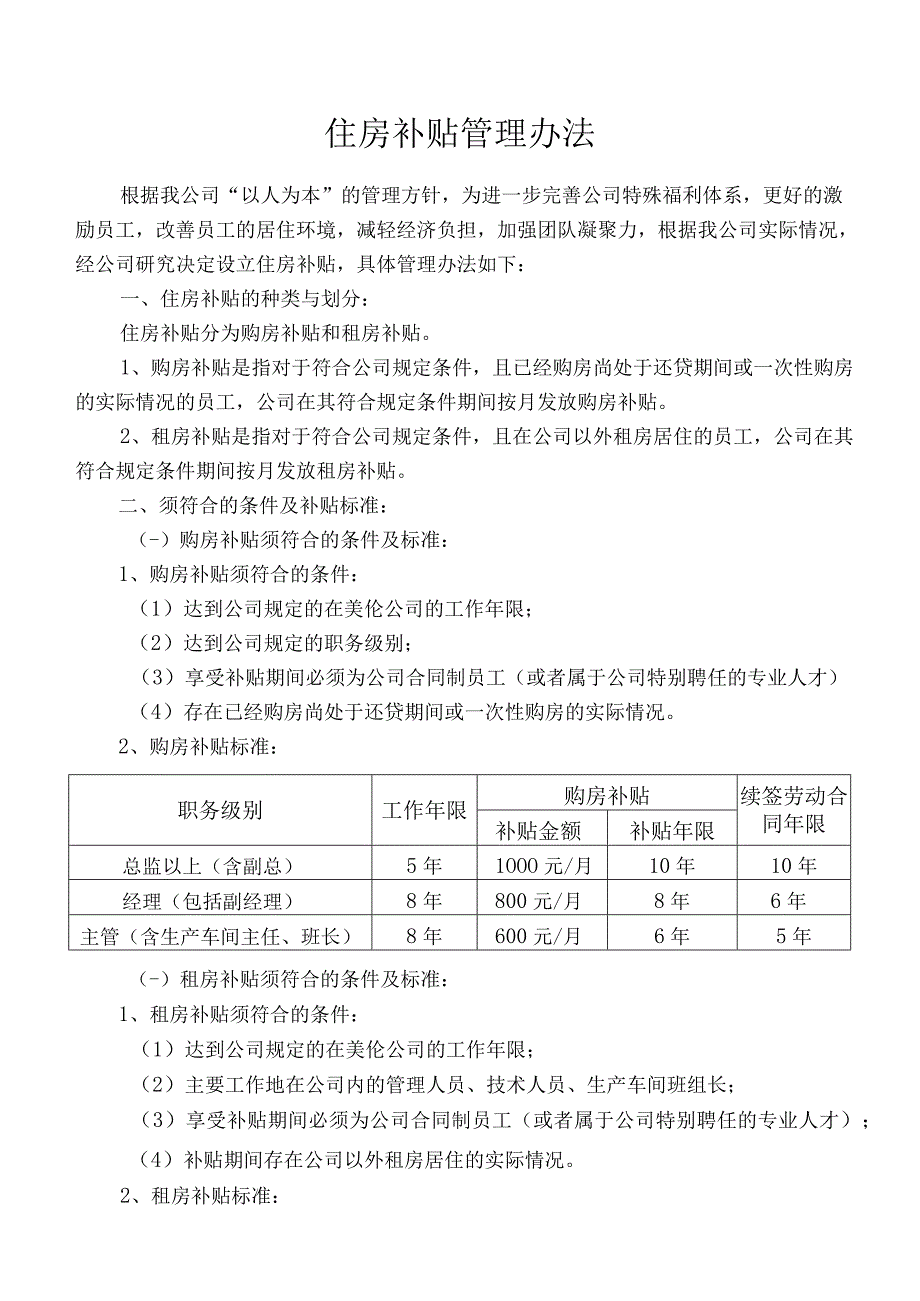 员工福利住房补贴05住房补贴管理办法.docx_第1页