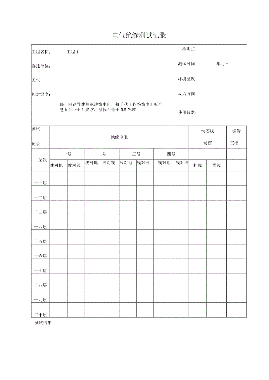 电气绝缘测试记录GBJ30388电.docx_第3页