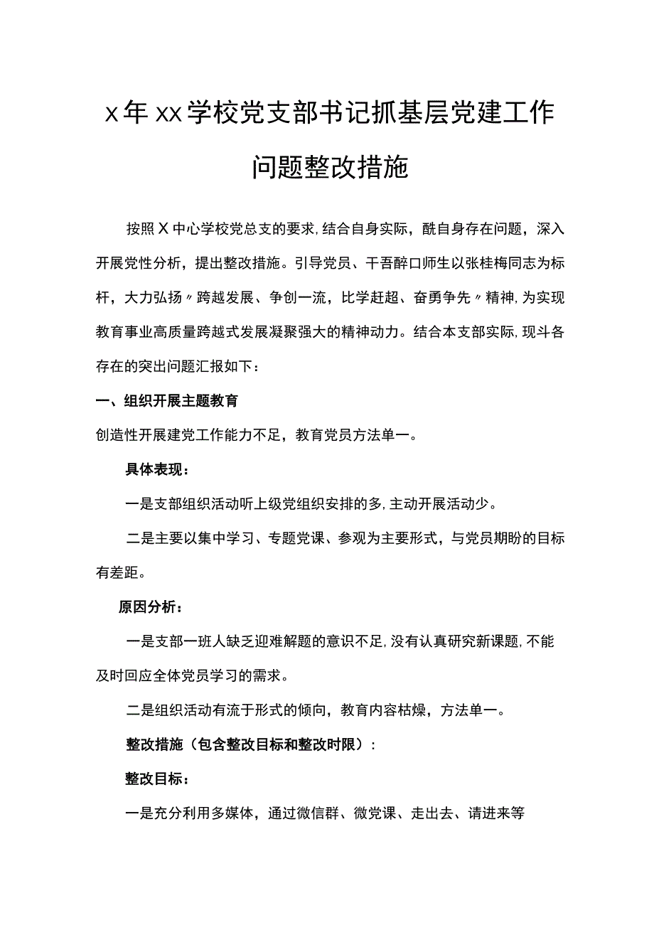 支部检视问题及整改清单.docx_第1页