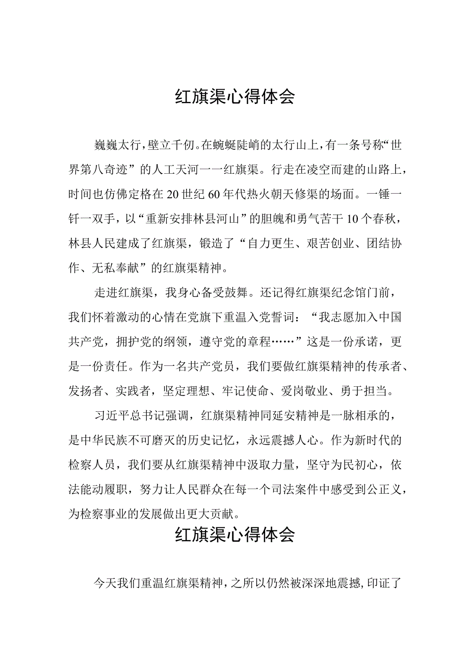 红旗渠参观见学心得体会七篇.docx_第1页