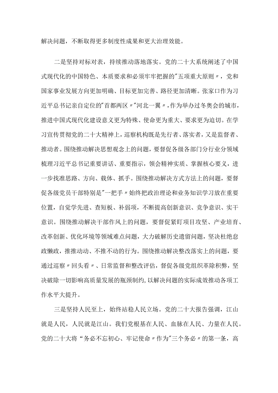 市委巡察主任学习二十大心得体会研讨材料.docx_第2页