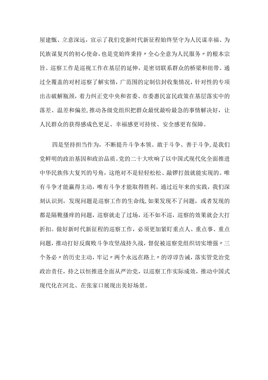 市委巡察主任学习二十大心得体会研讨材料.docx_第3页