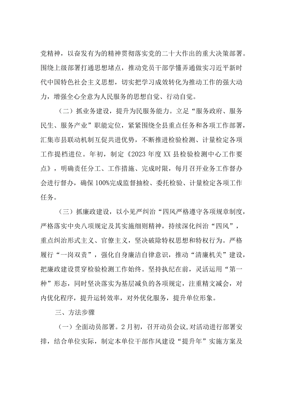 2023年县检验检测中心干部作风建设提升年实施方案.docx_第2页