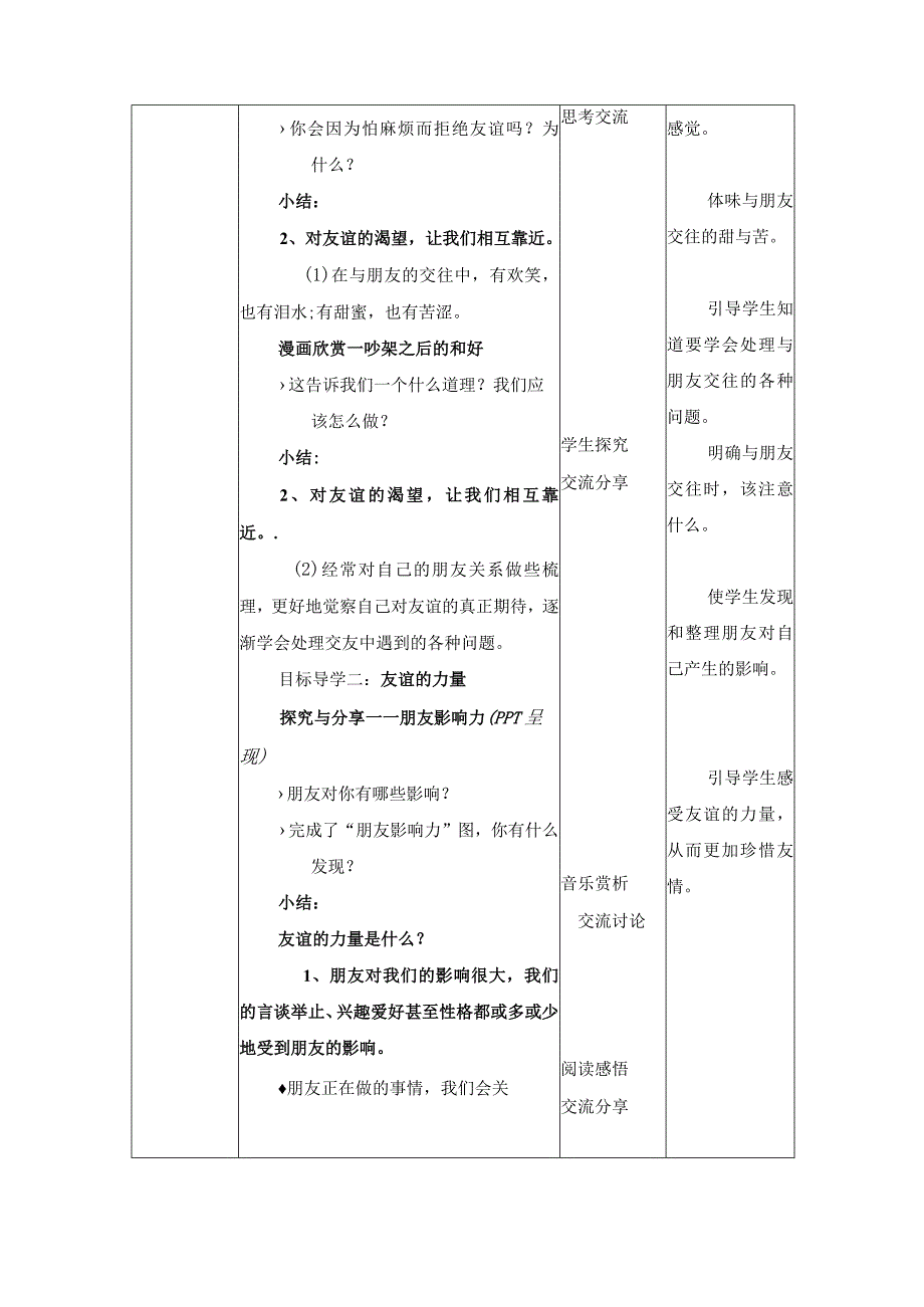 2023年新课标部编版七年级上册道德与法治第二单元友谊的天空45课共4课时教案汇编.docx_第3页