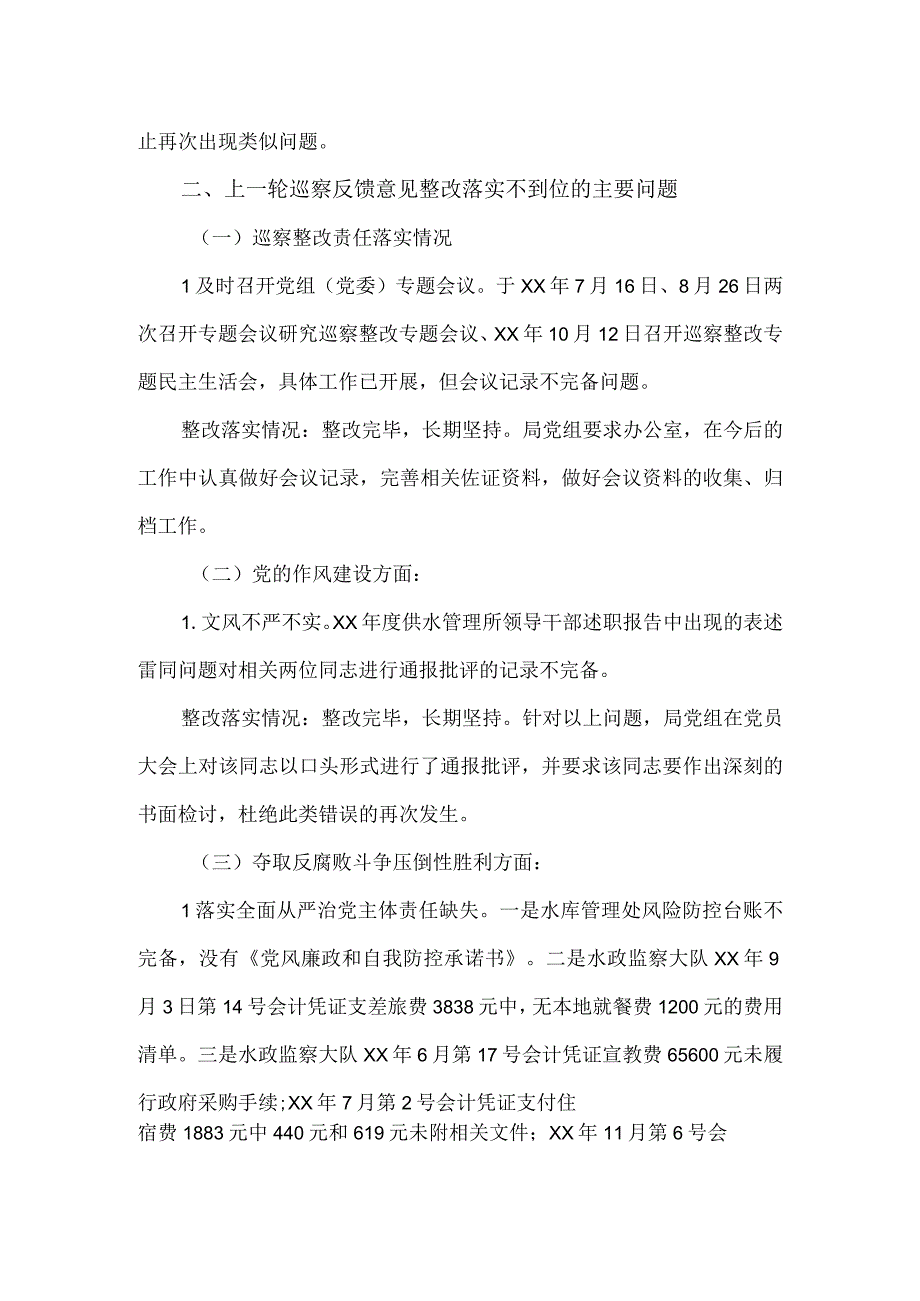 2023水务局党组巡察整改督查工作落实情况的报告.docx_第2页