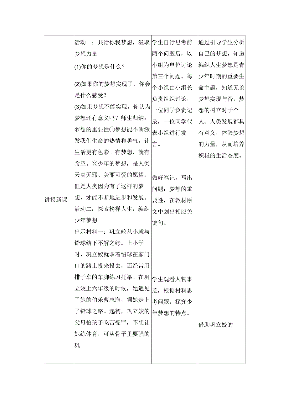 2023年新课标部编版七年级上册道德与法治12 少年有梦 教学设计.docx_第3页