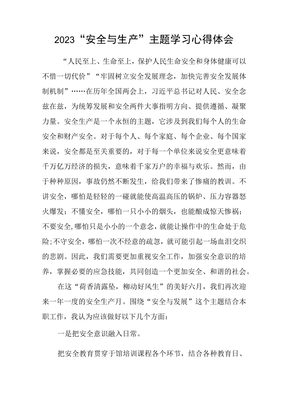 2023年安全与生产主题学习心得体会研讨发言5篇.docx_第2页