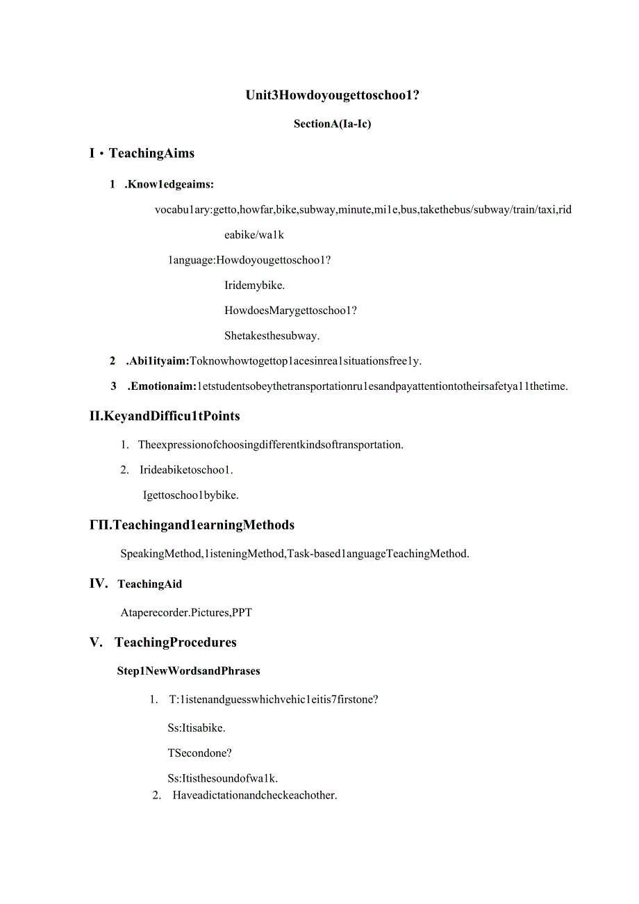 Unit 3 How do you get to school_ SectionA 1a1c 教案.docx_第2页