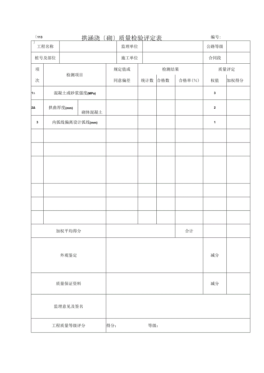 2023年拱涵浇〔砌〕质量检验评定表.docx_第1页