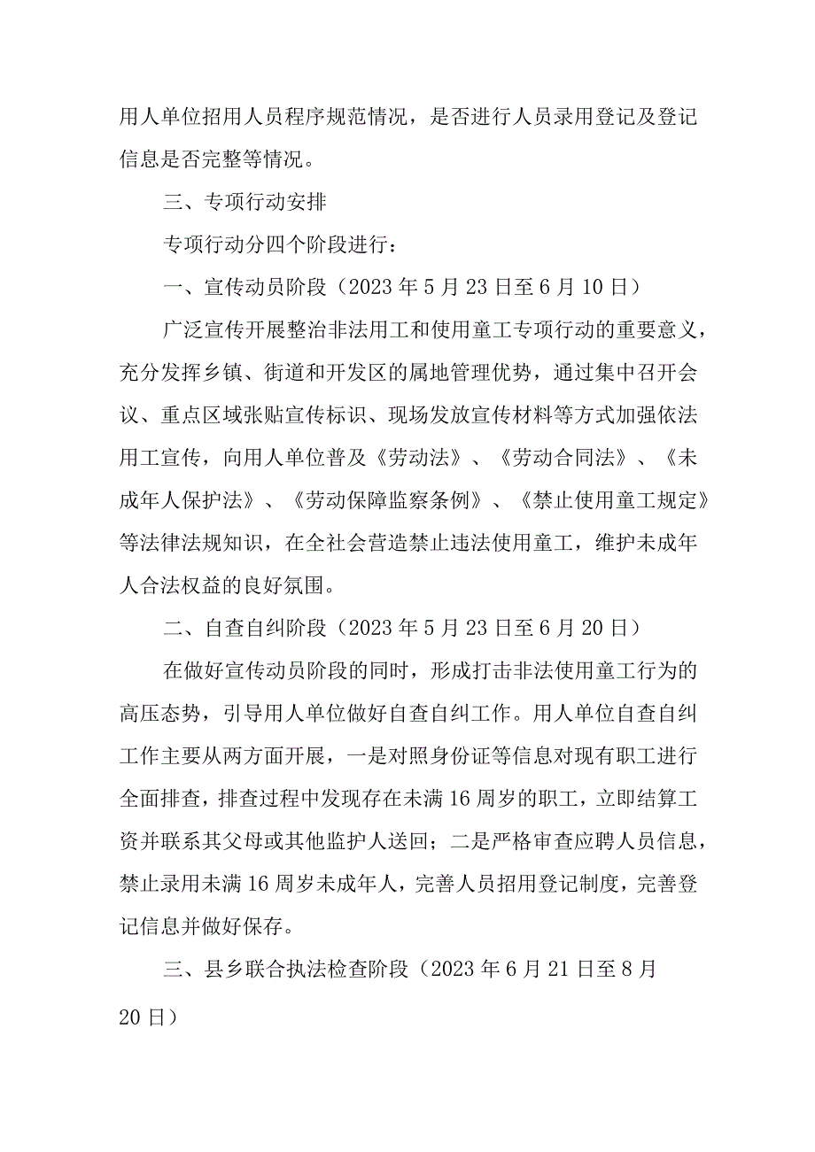 XX县人力资源和社会保障局关于严厉打击非法使用童工专项行动的实施方案.docx_第2页