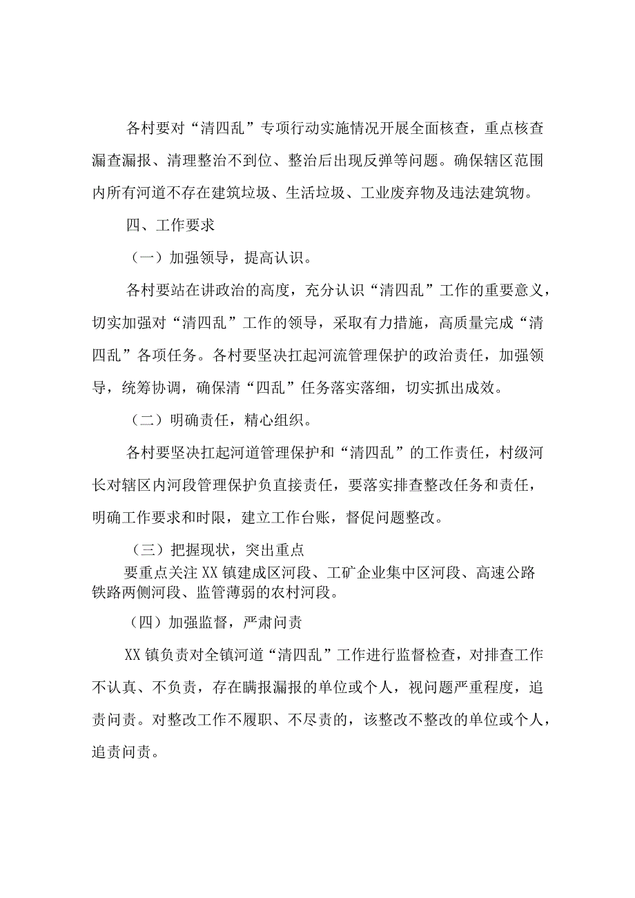 XX镇2023年河道清四乱行动实施方案.docx_第3页