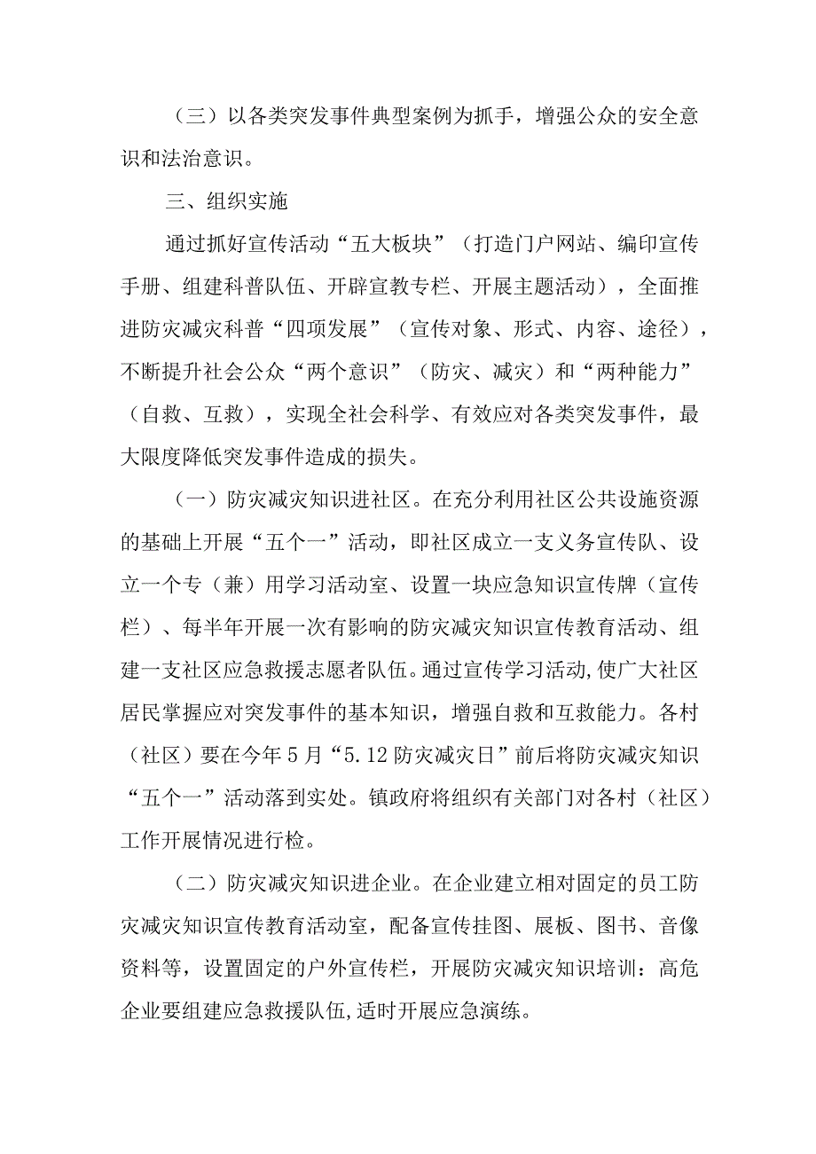 XX镇2023年防灾减灾知识五进活动方案.docx_第2页