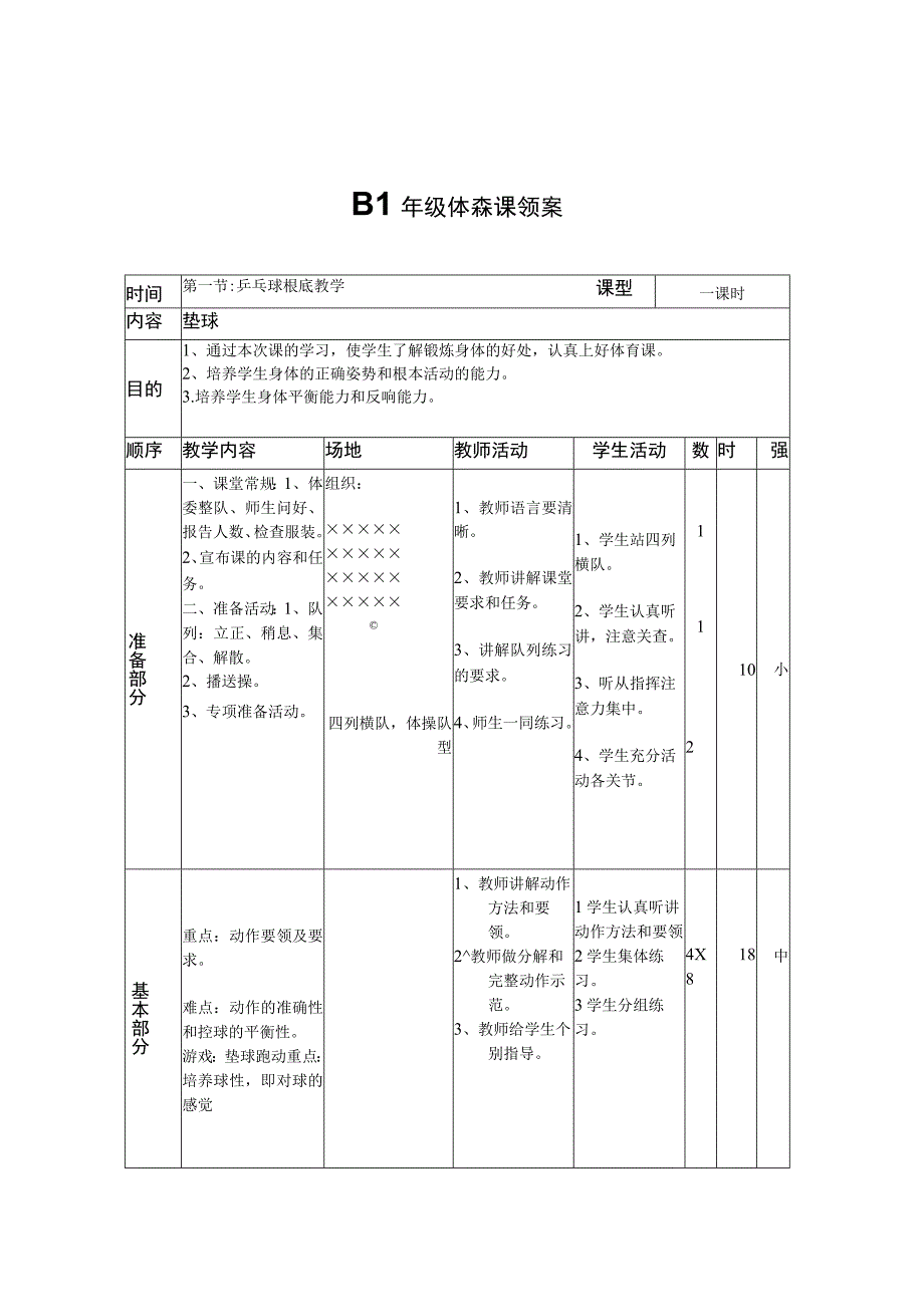 体育乒乓球教学教案.docx_第1页