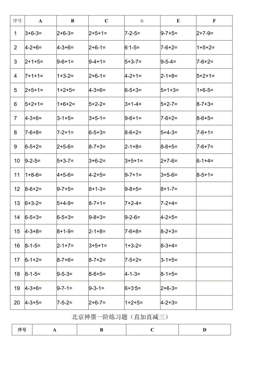 北京神墨一阶练习试题直加直减一.docx_第2页