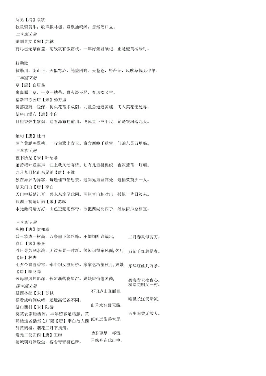 小学必背古诗词课内.docx_第1页