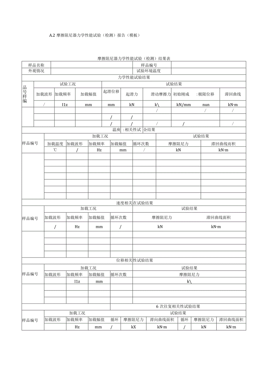 建筑消能减震装置力学性能试验检测报告模板.docx_第3页