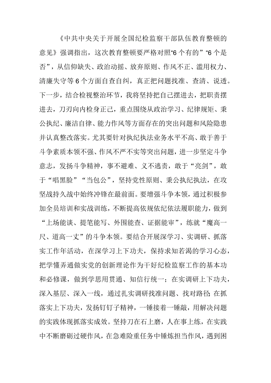 年轻纪检监察干部在纪检监察干部队伍教育整顿学习交流会上的研讨发言范文.docx_第3页