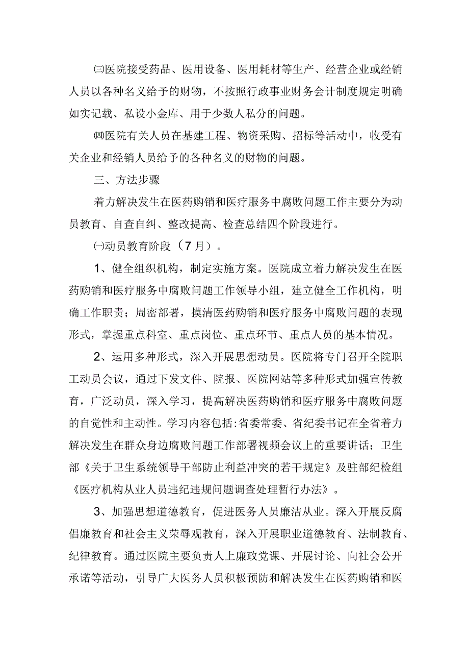 医院关于着力解决发生在医药购销和医疗服务中腐败问题的实施方案.docx_第2页