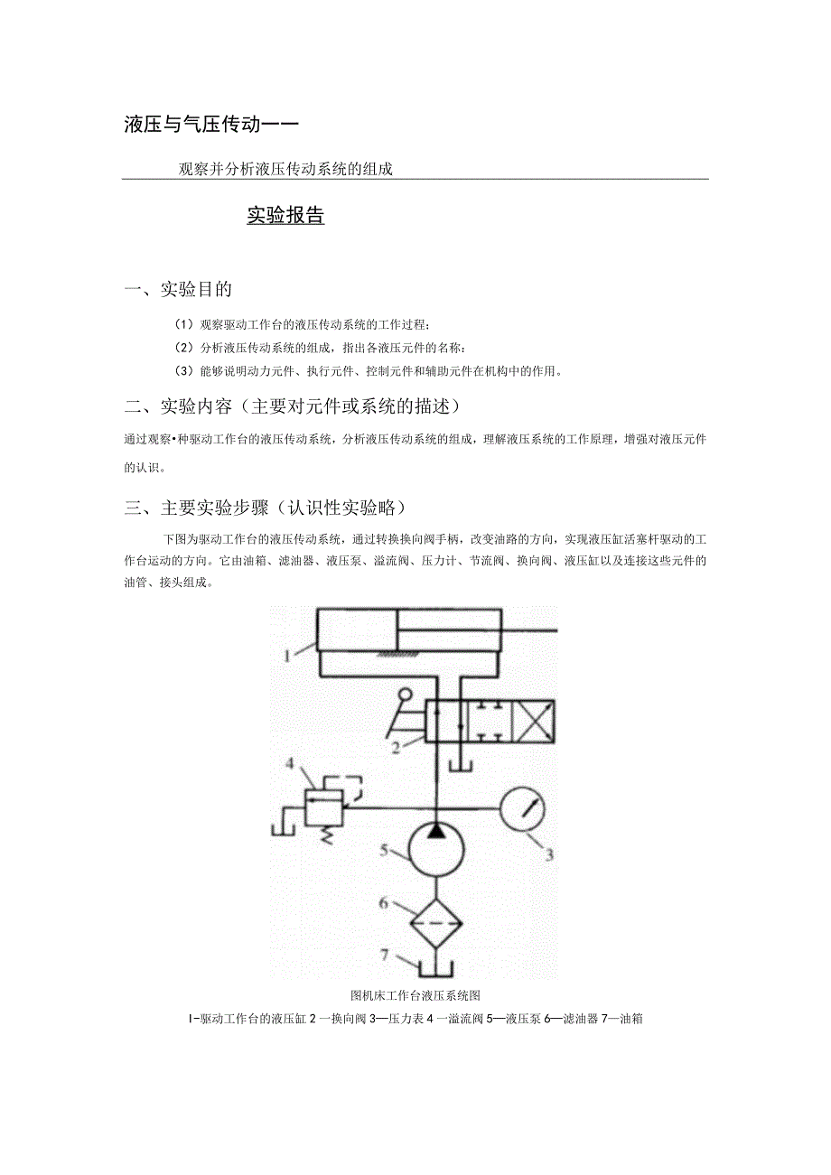 最新整理国开电大《液压与气压传动》课程实验报告1答案.docx_第1页