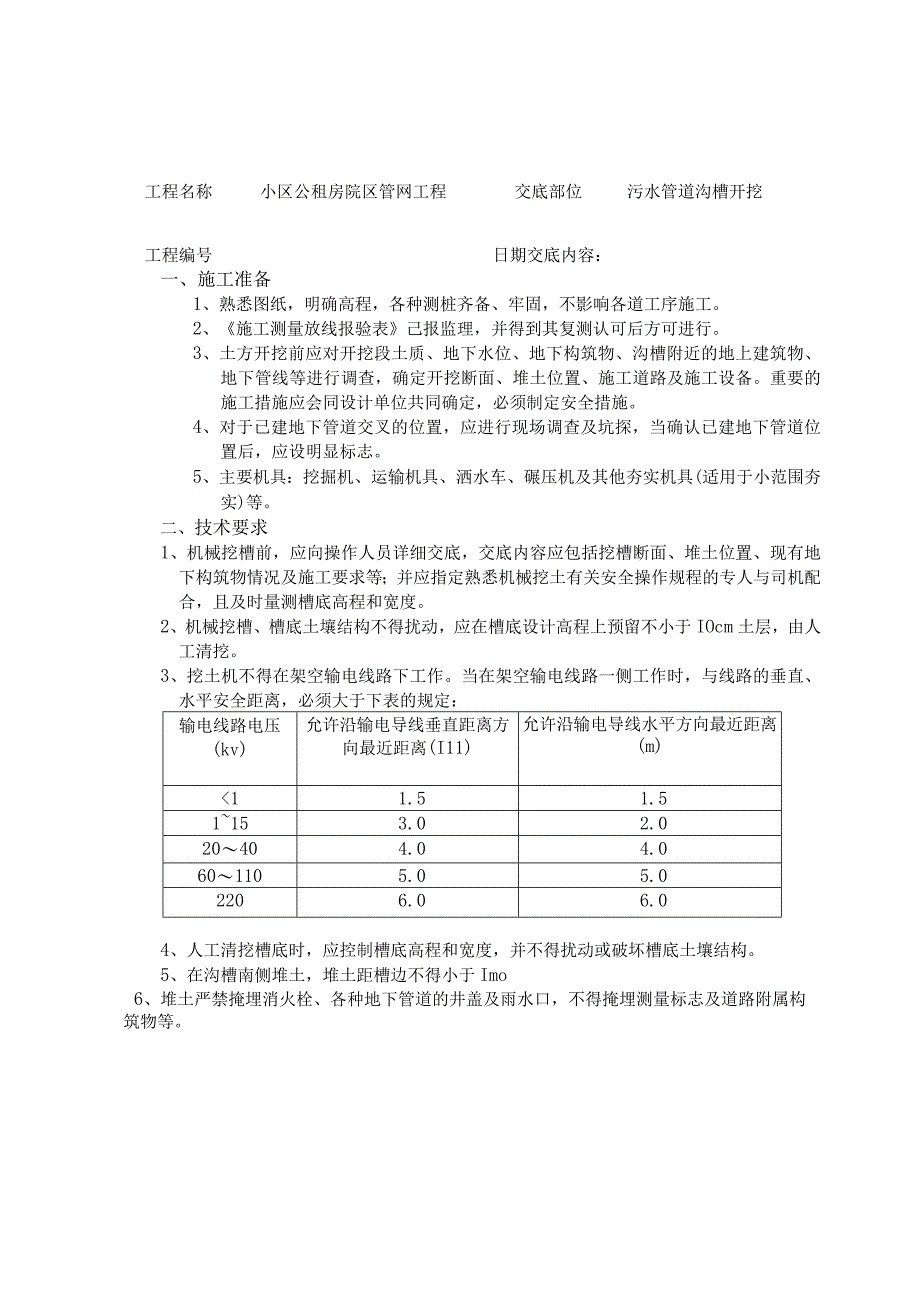 小区公租房院区管网工程技术交底记录.docx_第1页