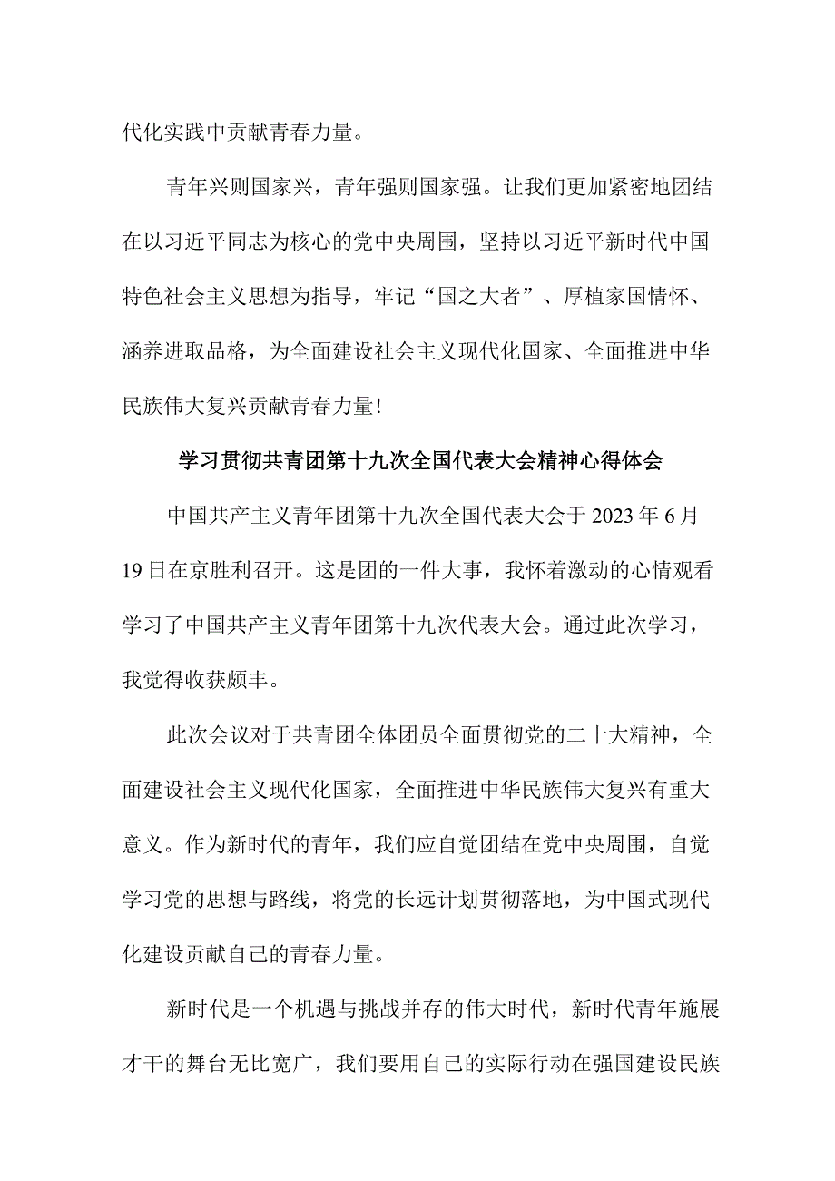 博士生学习贯彻共青团第十九次全国代表大会精神个人心得体会六篇 范文.docx_第3页