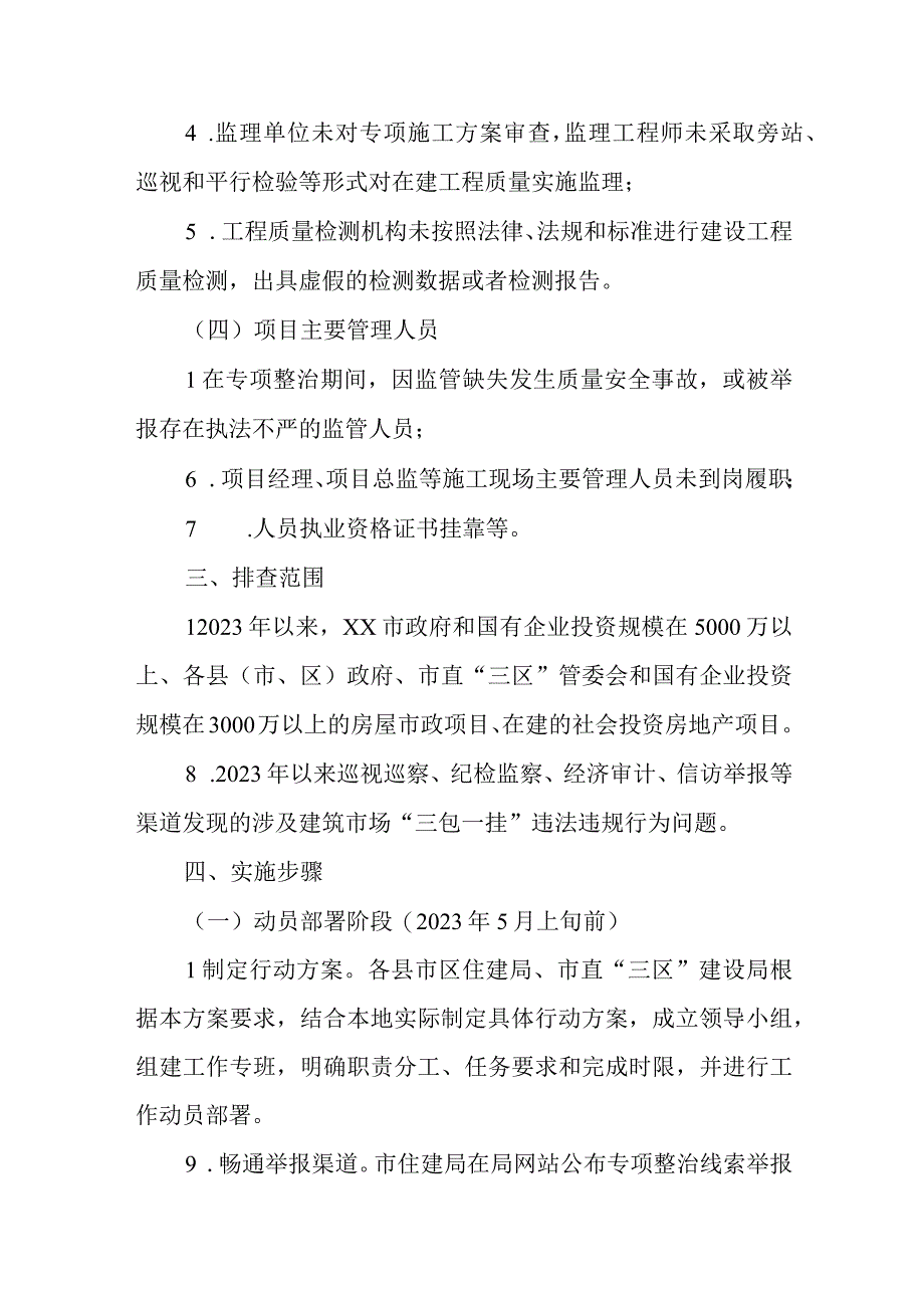 关于深入开展全市建筑市场三包一挂等违法违规行为整治专项行动实施方案.docx_第3页