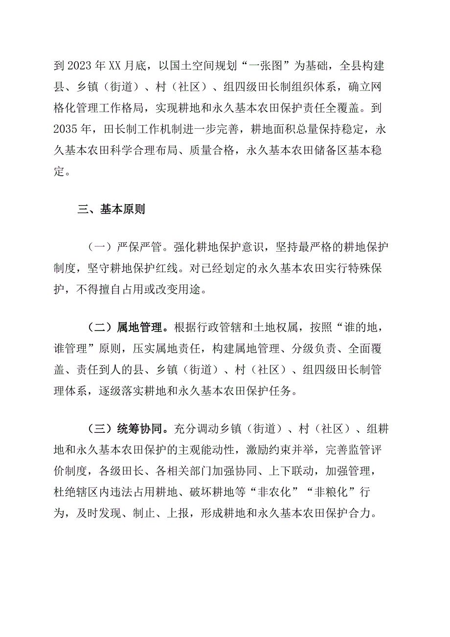 县耕地和永久基本农田保护田长制实施方案.docx_第2页