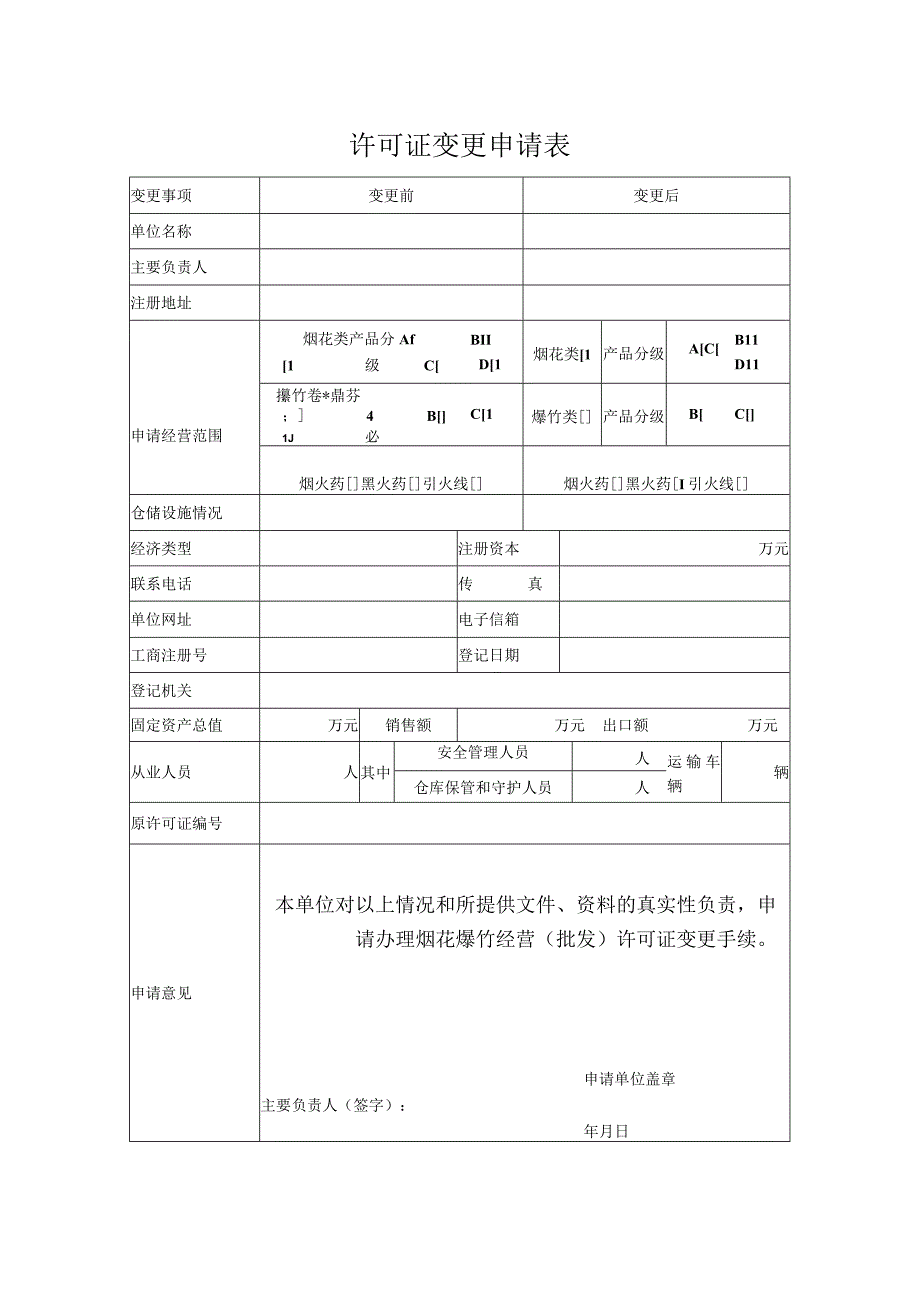 许可证变更申请表.docx_第1页