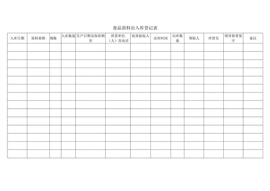 食品原料出入库登记表.docx_第1页