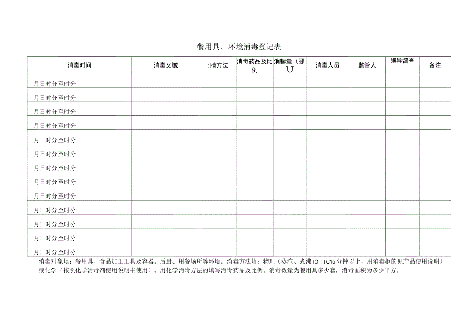 餐用具环境消毒登记表.docx_第1页